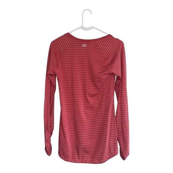 Calia by Carrie Underwood Coral White Striped Everyday Long Sleeve Tee Women's - Picture 6 of 6